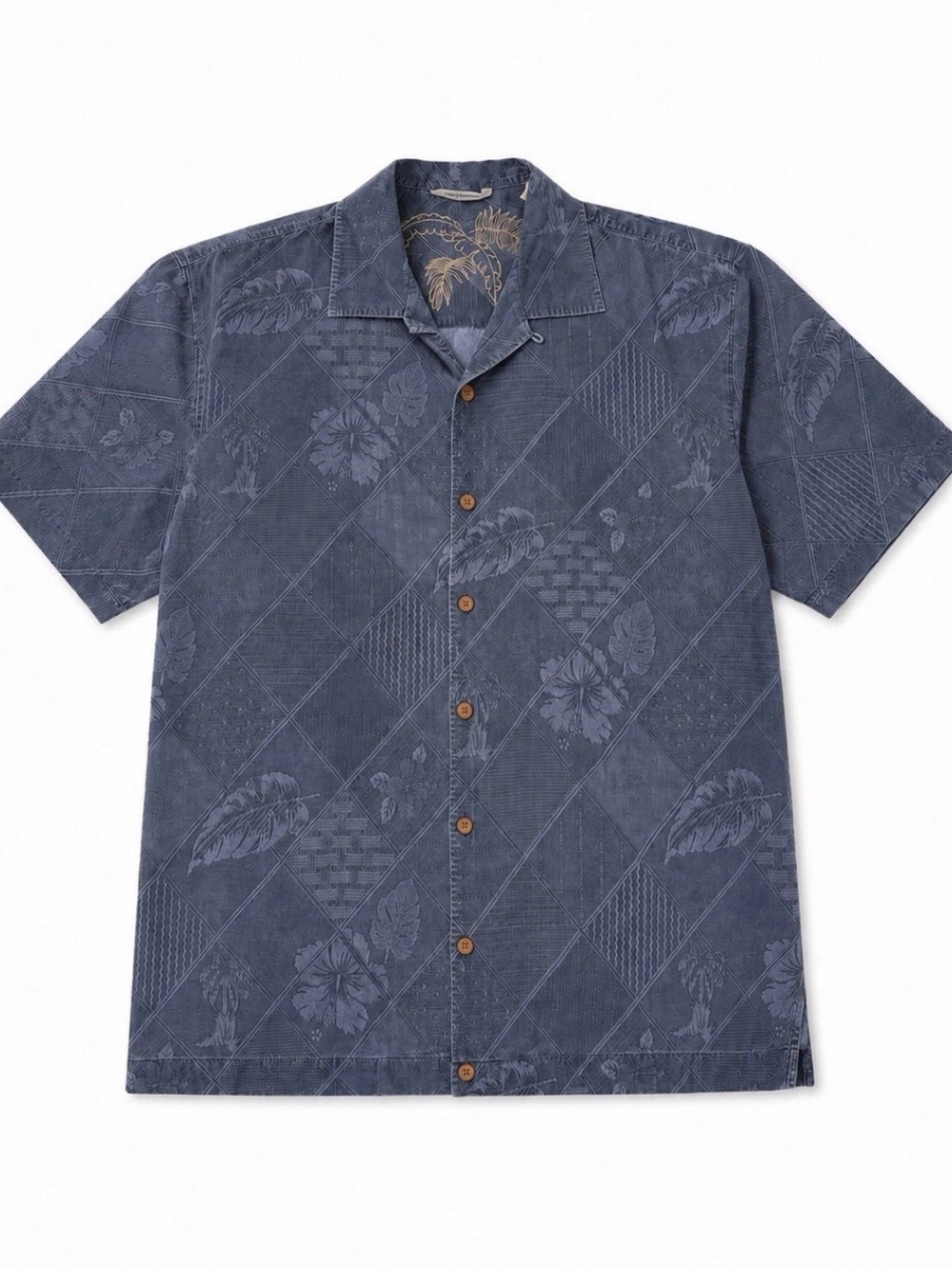 Tommy Bahama Navy Blue Short-Sleeve Button-Down Camp Shirt